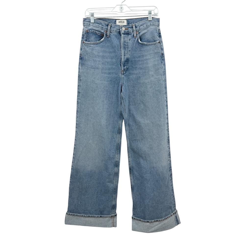 Agolde Dame Jeans Women SZ 26 Blue Wide Leg High Rise Denim Casual Capsule Chic